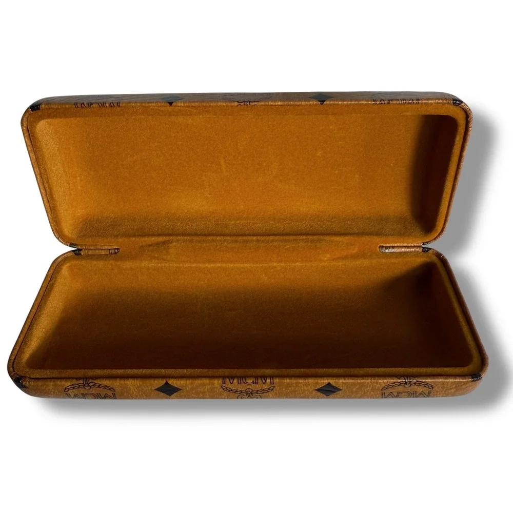 MCM Cognac Eyeglasses Case Hard Shell Monogram Designer Sunglasses Case - Picture 2 of 11